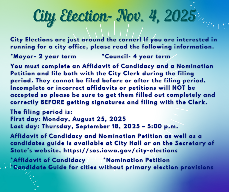 Information on how to run for city office