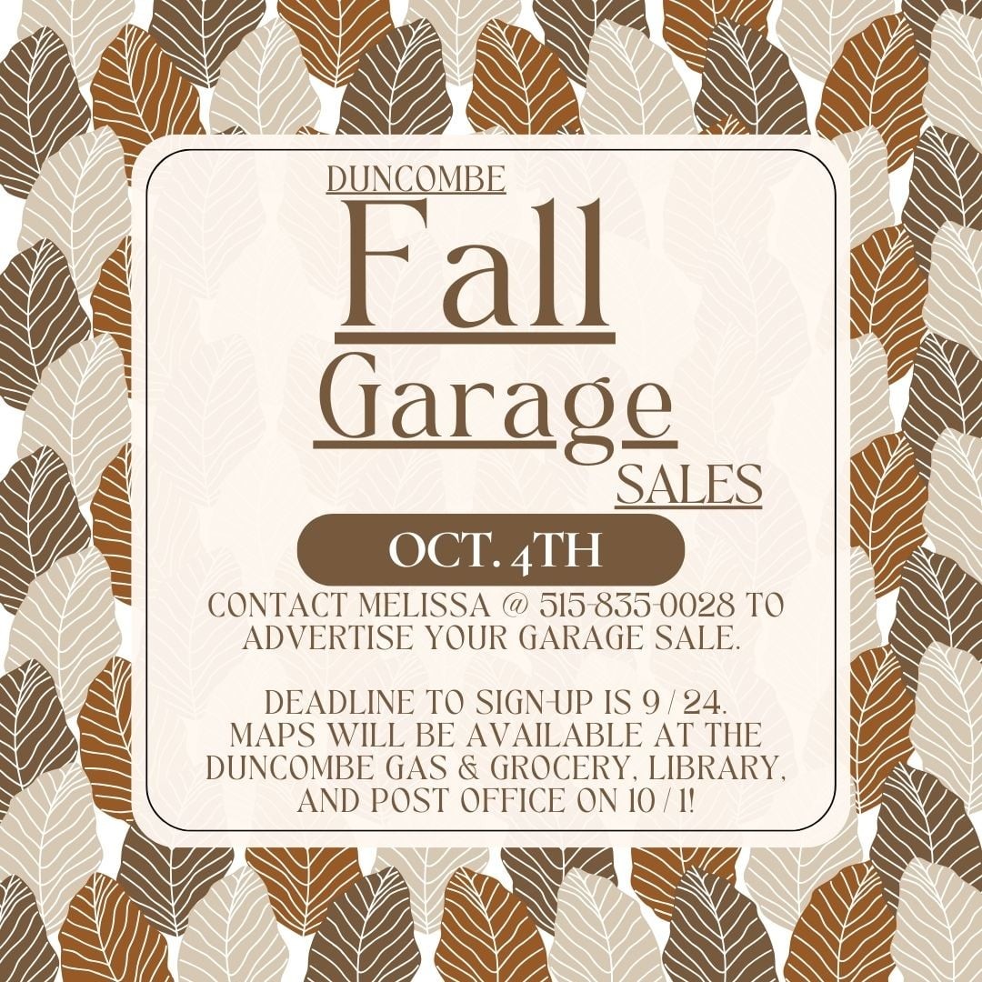 Fall Garage Sales Oct 4