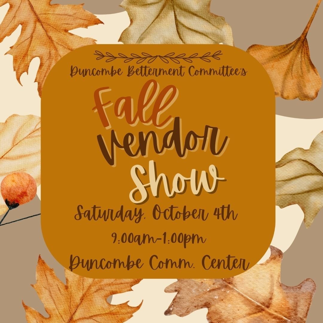 Fall Vendor Show Oct 4